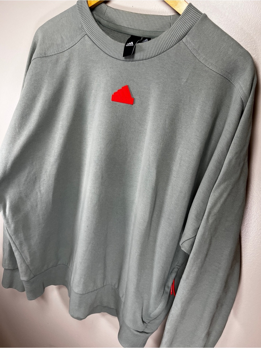 Adidas Sage Green Essentials Crewneck Sweatshirt - Picture 4 of 4